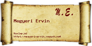 Megyeri Ervin névjegykártya